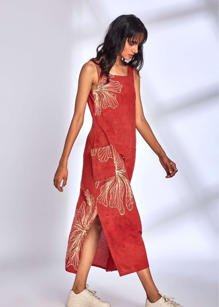 aura red dress Buy Multicolor Cotton Dress - Aura Red Dress by Hasttvam // Only Ethikal