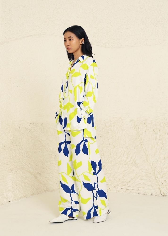 A Model Wearing Multicolor Lyocell Parker Lime Print Co-Ord, curated by Only Ethikal