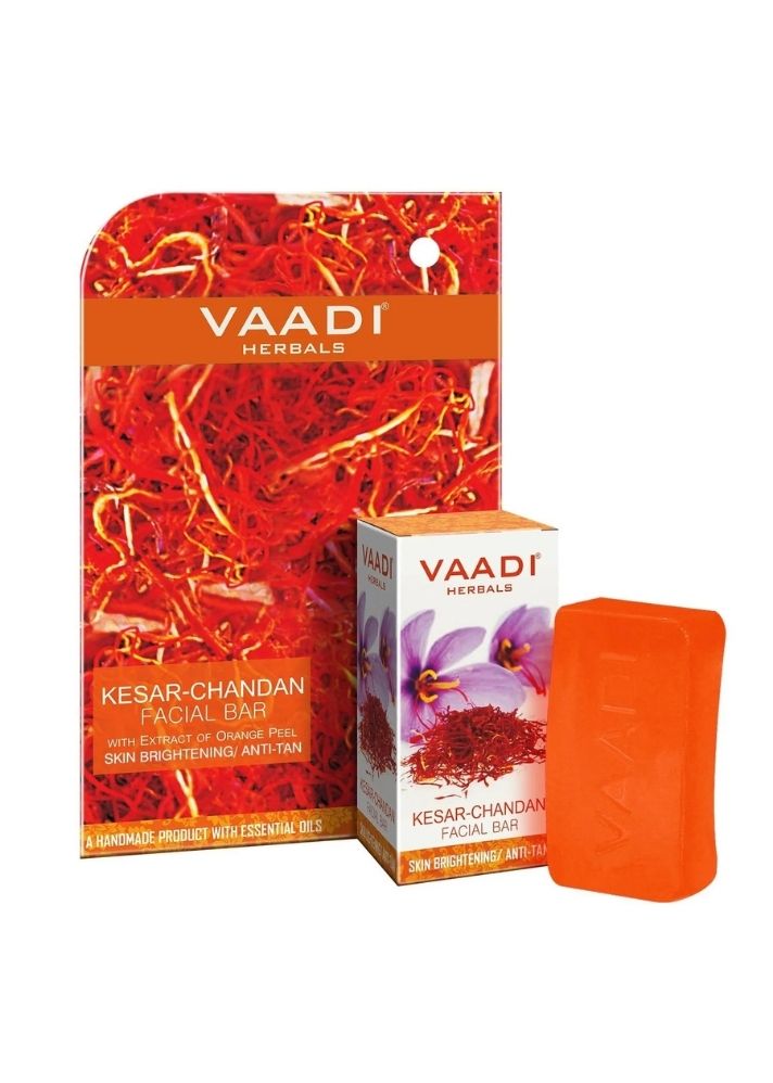 Product image of Vaadi Organics Organic Saffron Sandal Facial Bar with Orange Peel Extract, curated by Only Ethikal