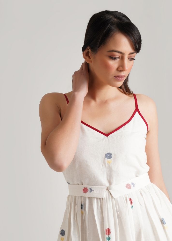 Buy White Pure Cotton Dress Solus by Indigo Dreams // Only Ethikal