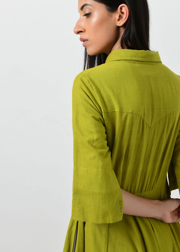 Green collar cowl dress - onlyethikal