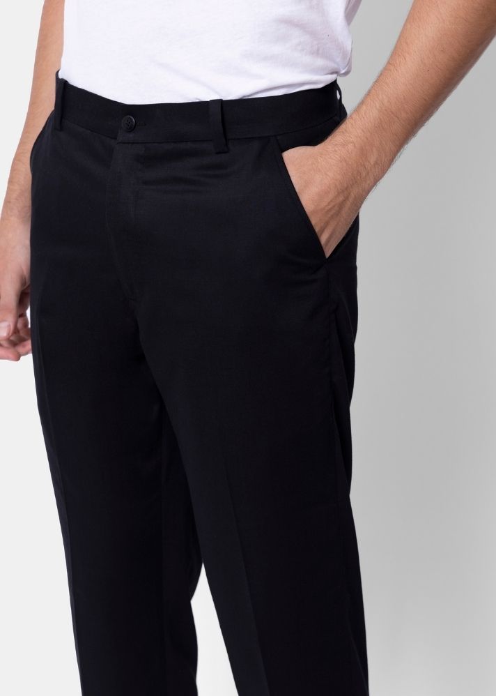 A Model Wearing Black Pure Cotton THE BAMBOO TROUSER, curated by Only Ethikal