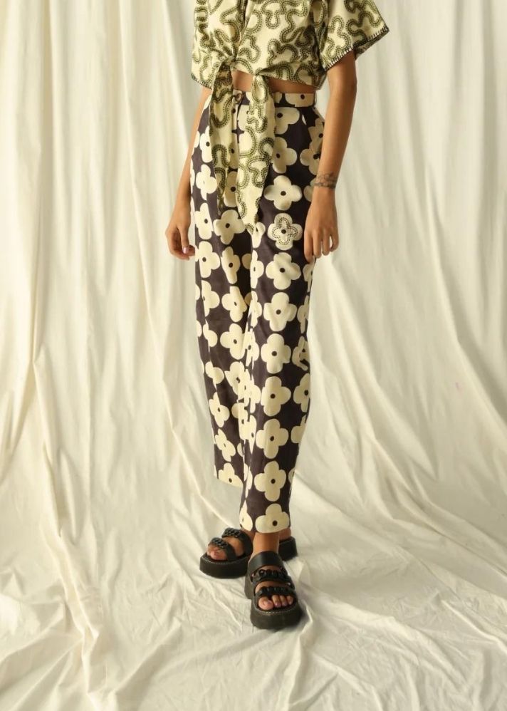 A Model Wearing Multicolor Pure Cotton Barot Pants, curated by Only Ethikal