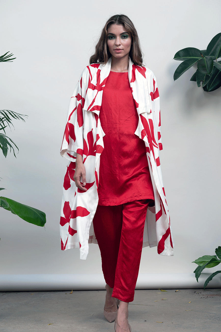 A Model Wearing White Cotton Melody Coat, curated by Only Ethikal