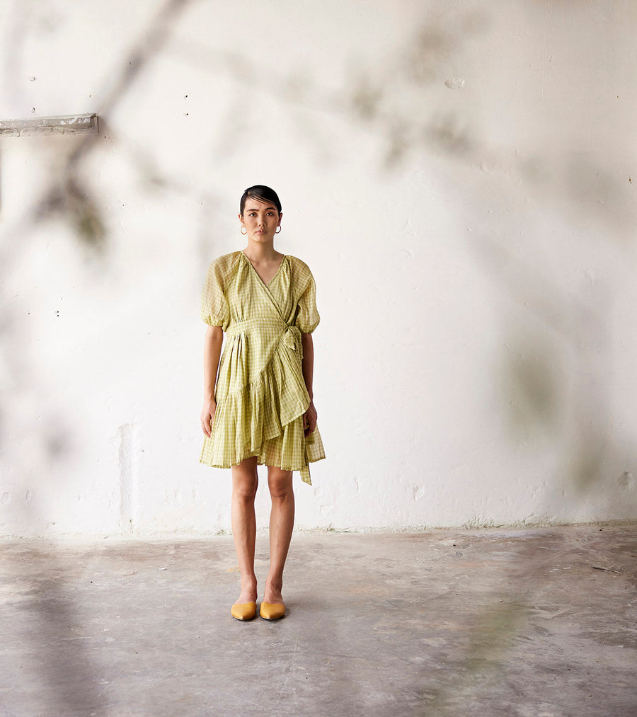 A Model Wearing Green Cotton Olive You, curated by Only Ethikal