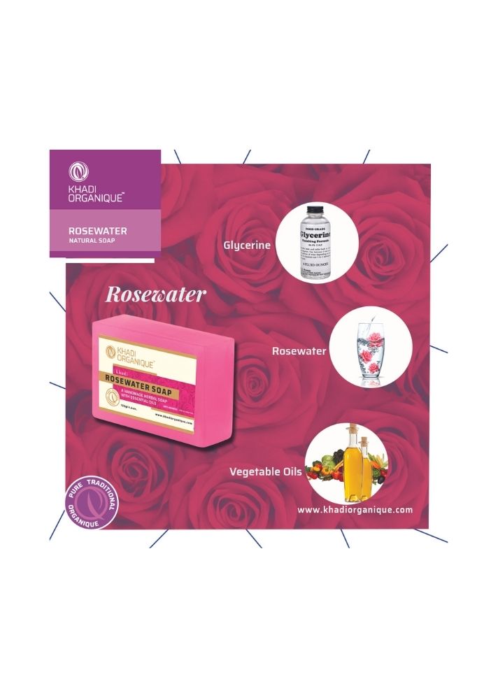 Rosewater Soap - Khadi Organique