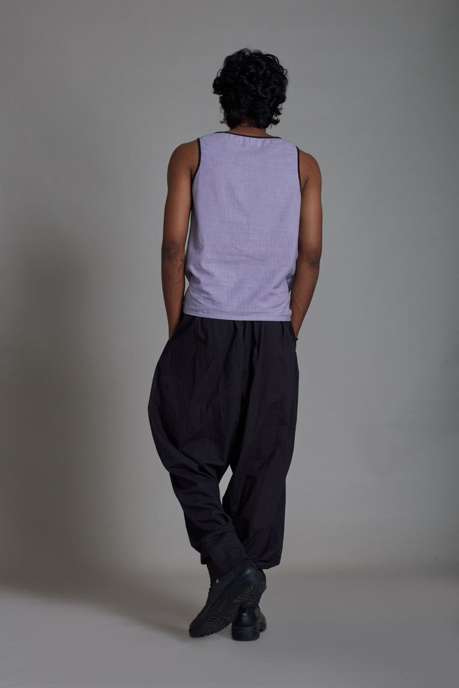 A Model Wearing Black Pure Cotton Taash Balloon Pants-Black, curated by Only Ethikal