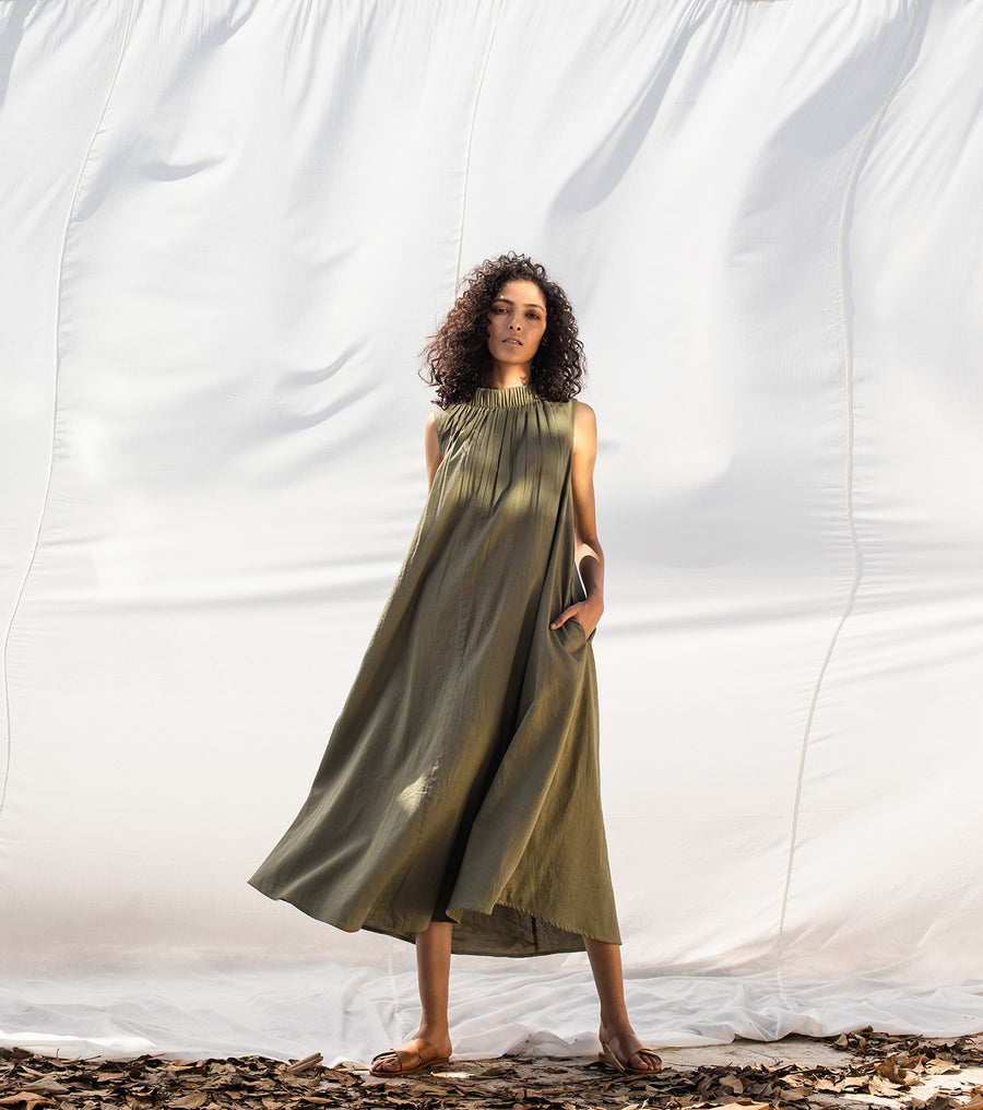 We Olive Tent Dress - onlyethikal