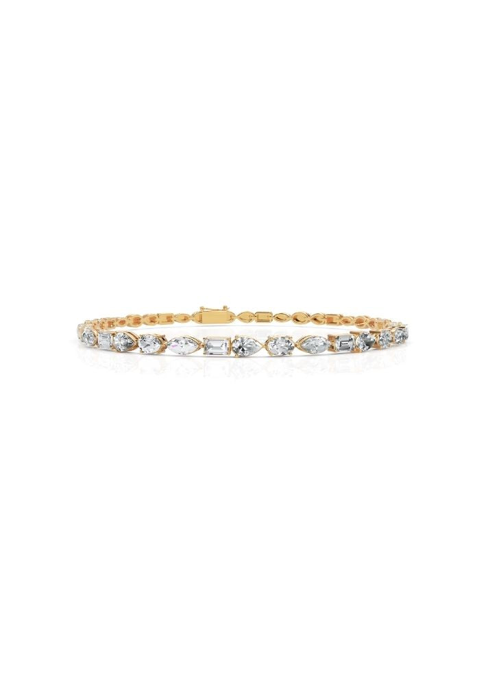 Product image of Yellow Gold, White Gold, Rose Gold 18K gold set with Etically Lab Grown Diamonds Emerald, Pear, Marquis And Oval Cut Diamond Bracelet In 18K Gold, curated by Only Ethikal