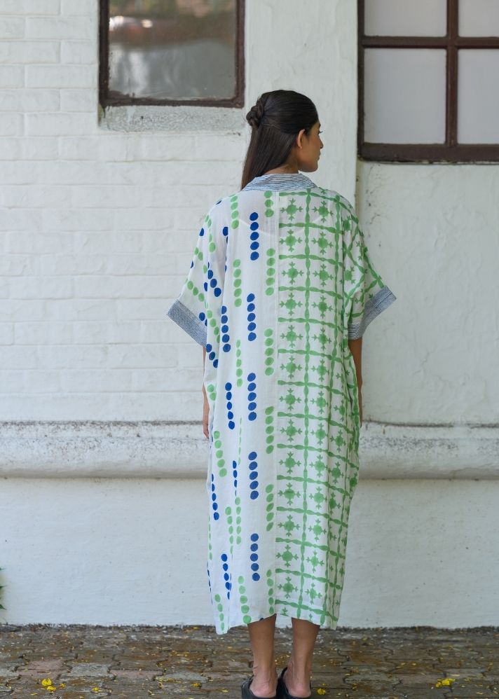 A Model Wearing Multicolor Pure Cotton Anabela Kaftan, curated by Only Ethikal