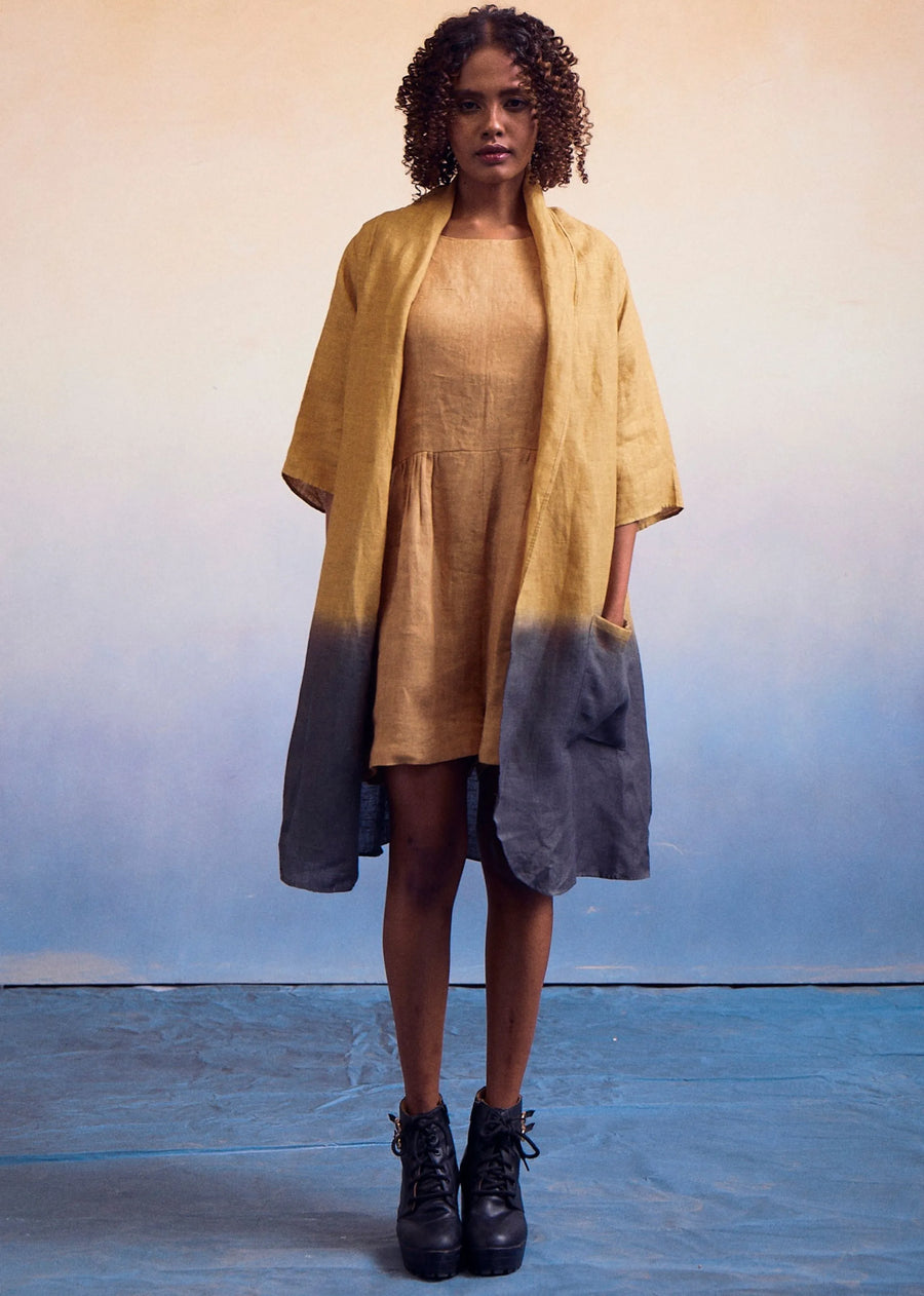 A Model Wearing Multicolor LINEN Joy Suit-Ombre Jumpsuit, curated by Only Ethikal