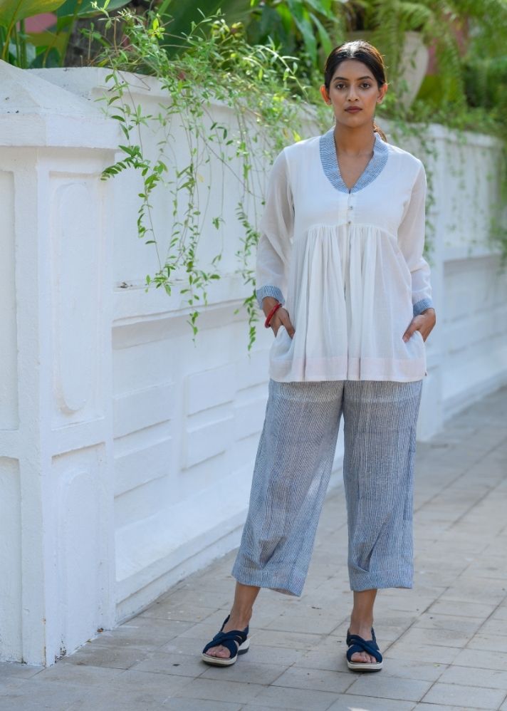 A Model Wearing Multicolor Pure Cotton Rhea Maria Co-Ord, curated by Only Ethikal