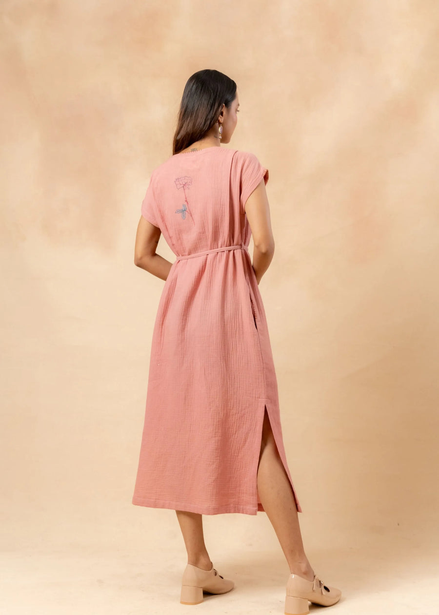 Erna Organic Cotton Dress With Waist Belt