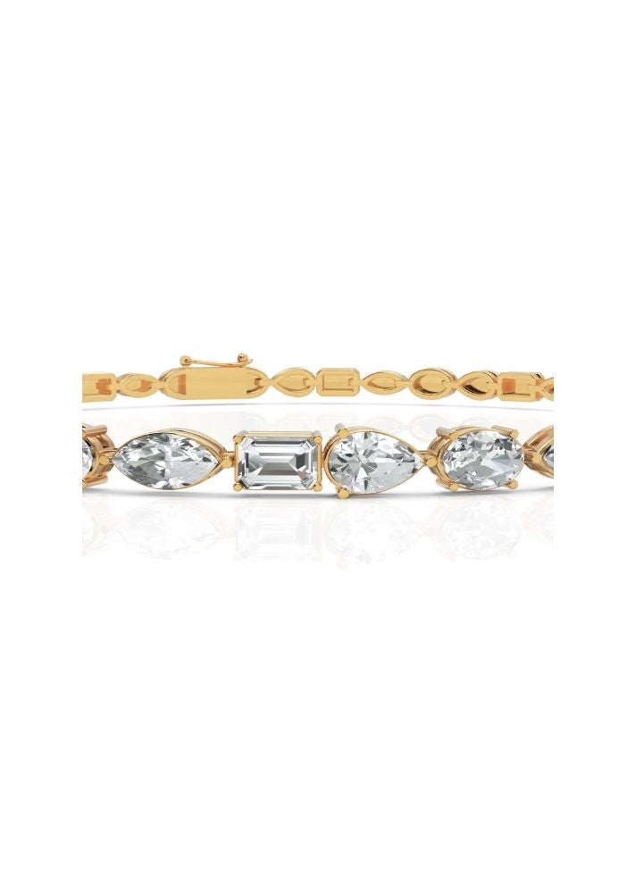 Product image of Yellow Gold, White Gold, Rose Gold 18K gold set with Etically Lab Grown Diamonds Emerald, Pear, Marquis And Oval Cut Diamond Bracelet In 18K Gold, curated by Only Ethikal