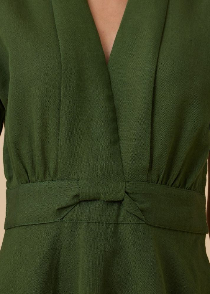 Miyake Green Midi Dress