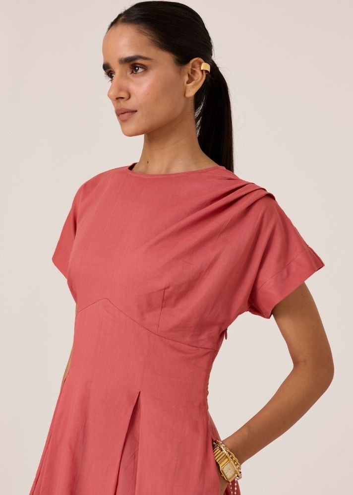 Sead Rouge Pleated Midi Dress