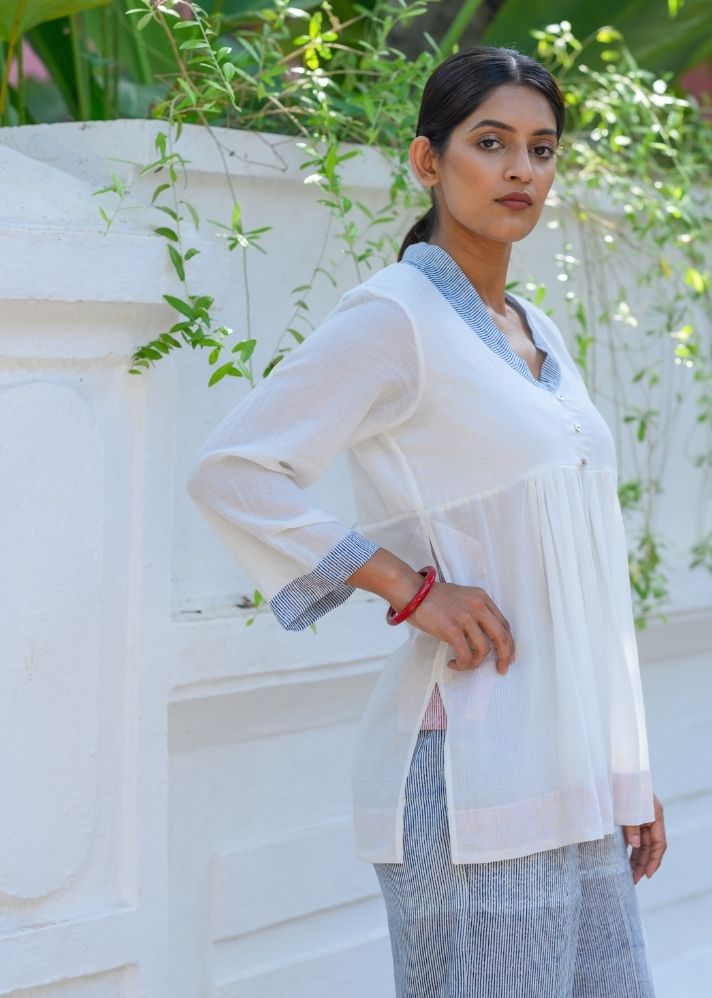 A Model Wearing Multicolor Pure Cotton Rhea Maria Co-Ord, curated by Only Ethikal