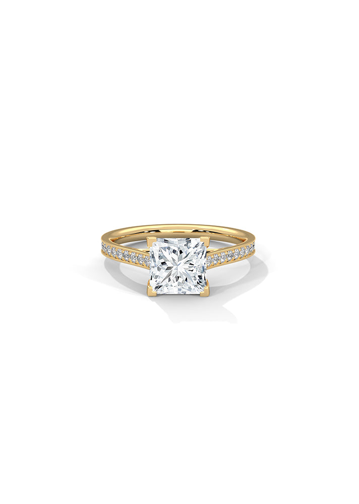 Princess Cut Ring With 24 Diamonds-Cat01104