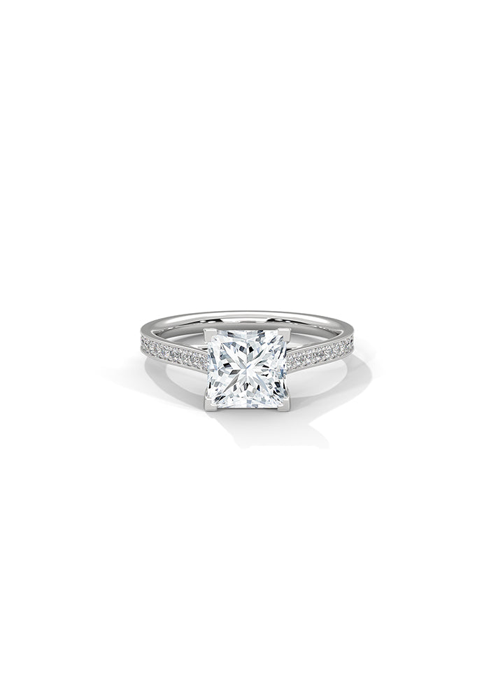 Princess Cut Ring With 24 Diamonds-Cat01104