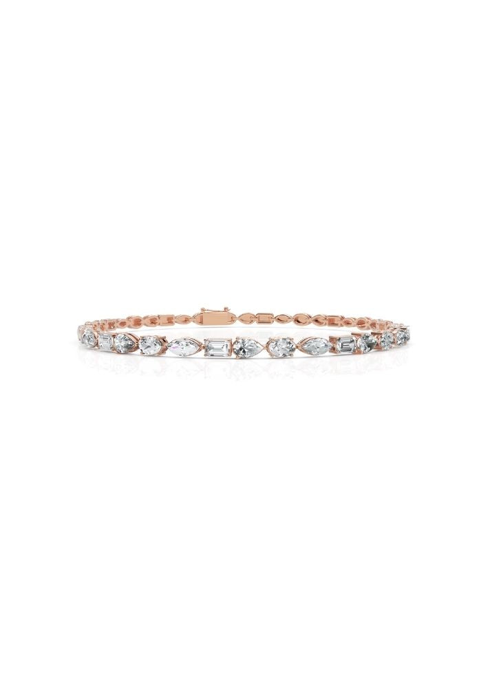 Product image of Yellow Gold, White Gold, Rose Gold 18K gold set with Etically Lab Grown Diamonds Emerald, Pear, Marquis And Oval Cut Diamond Bracelet In 18K Gold, curated by Only Ethikal