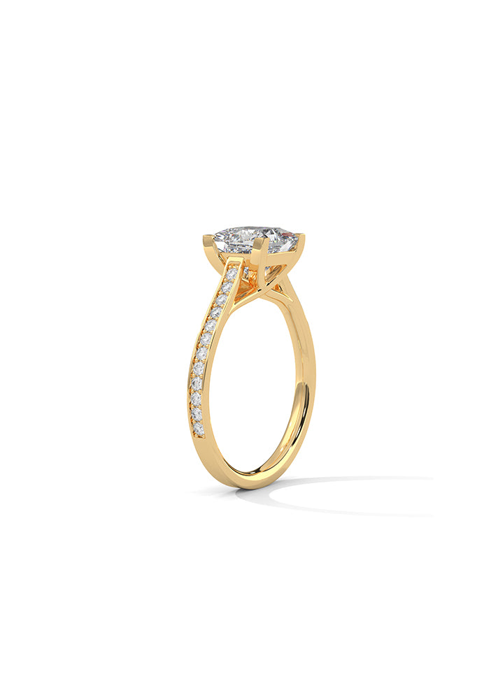 Princess Cut Ring With 24 Diamonds-Cat01104