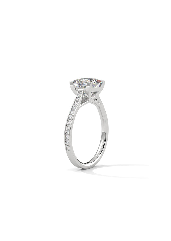 Princess Cut Ring With 24 Diamonds-Cat01104