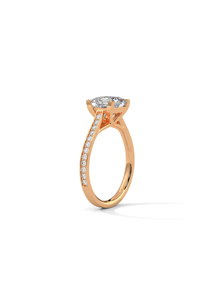 Princess Cut Ring With 24 Diamonds-Cat01104