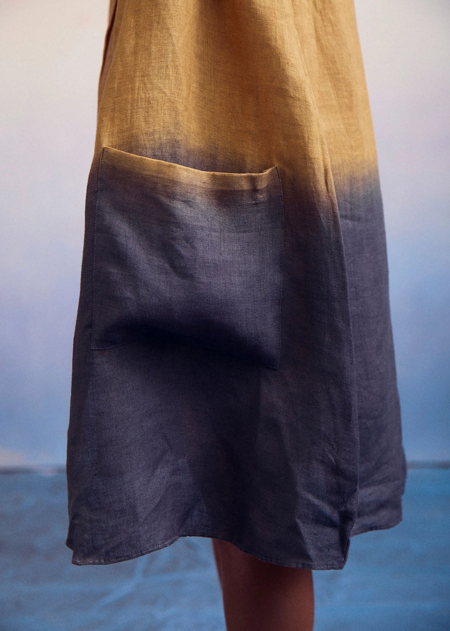 Joy Suit Ombre Jumpsuit- Mustard+Charcoal