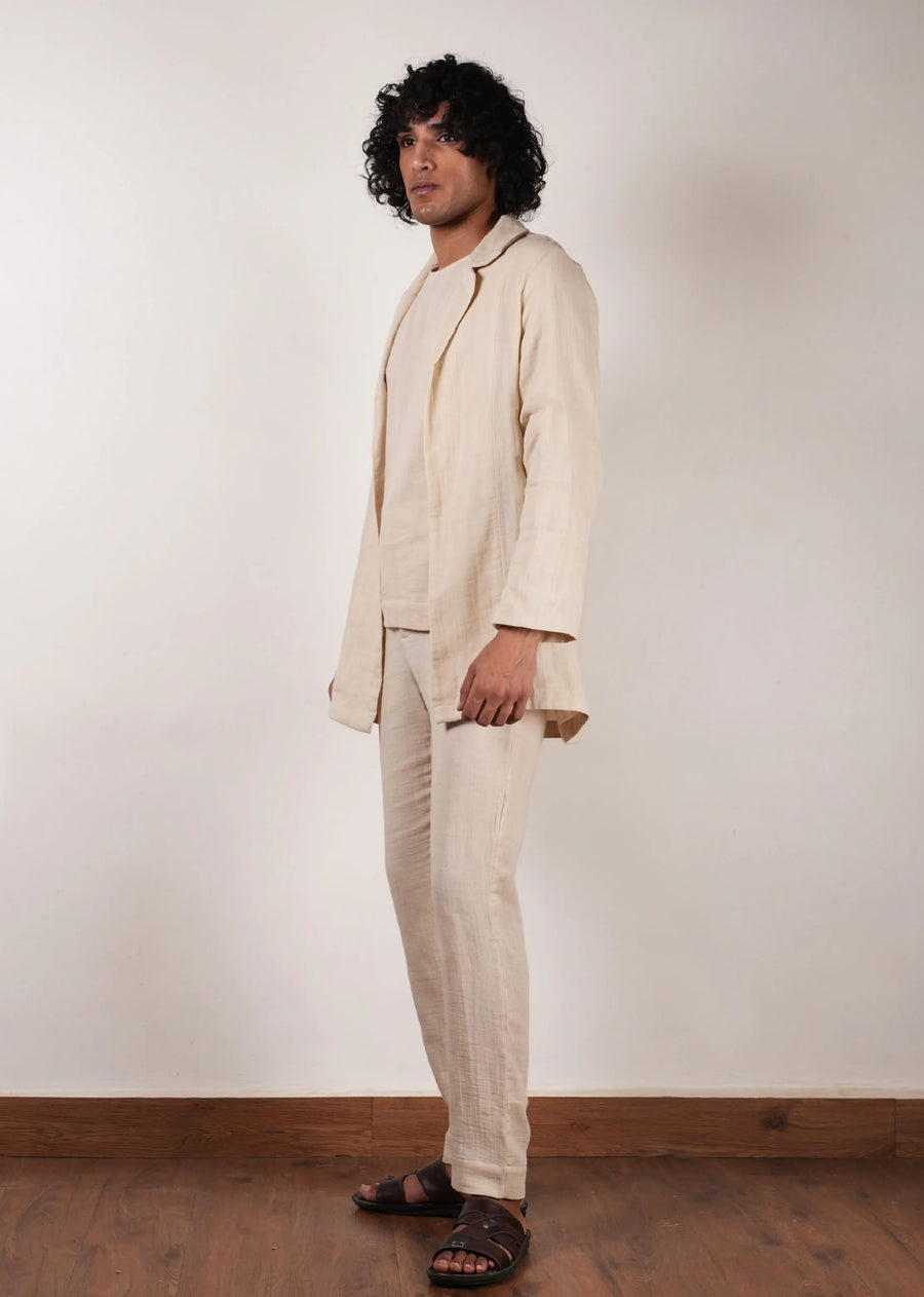 Men'S Cream Crush T-Shirt, Pants  & Jacket Set (3 Pcs)