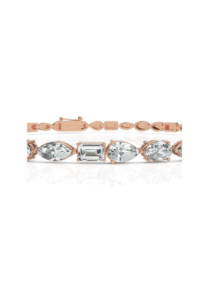 Product image of Yellow Gold, White Gold, Rose Gold 18K gold set with Etically Lab Grown Diamonds Emerald, Pear, Marquis And Oval Cut Diamond Bracelet In 18K Gold, curated by Only Ethikal