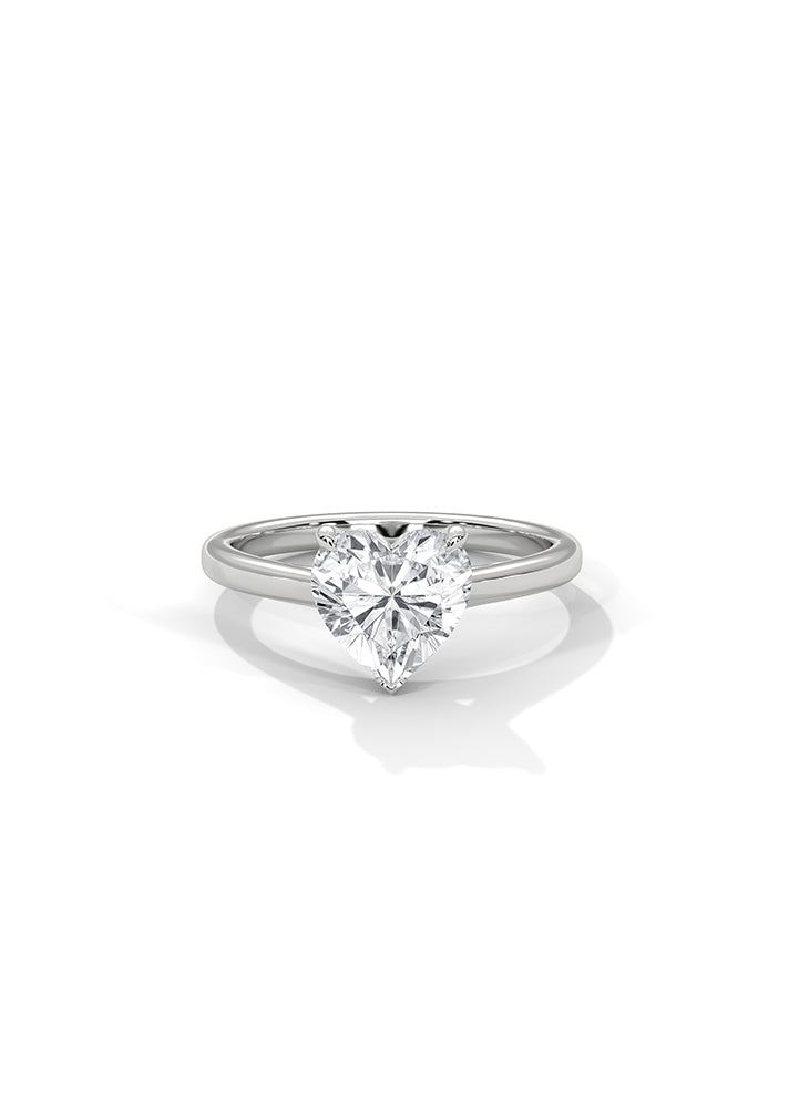 Heart Cut Solitaire Ring-Cat01106