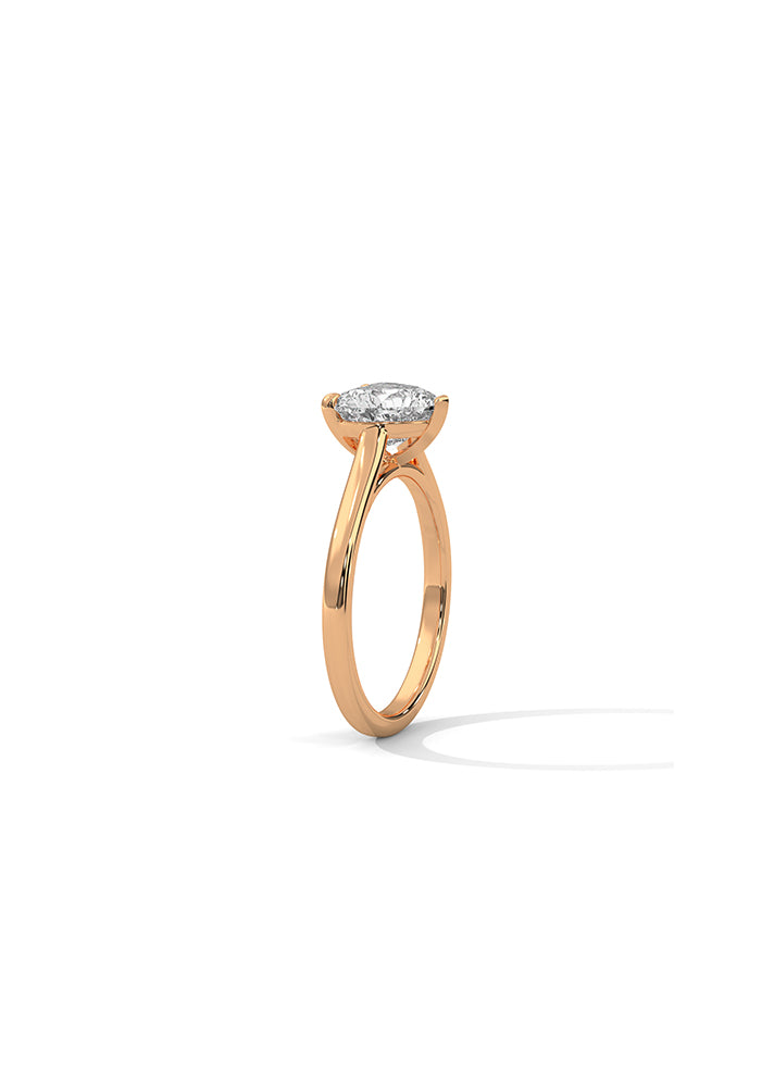 Heart Cut Solitaire Ring-Cat01106