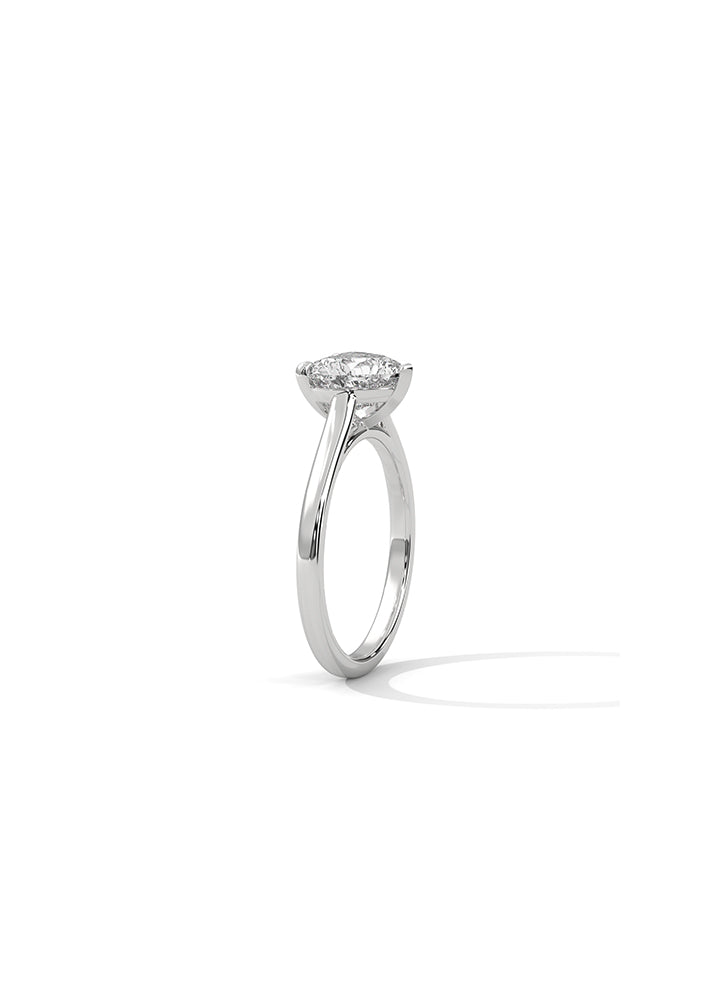 Heart Cut Solitaire Ring-Cat01106