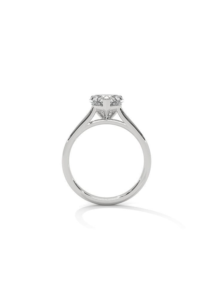 Heart Cut Solitaire Ring-Cat01106