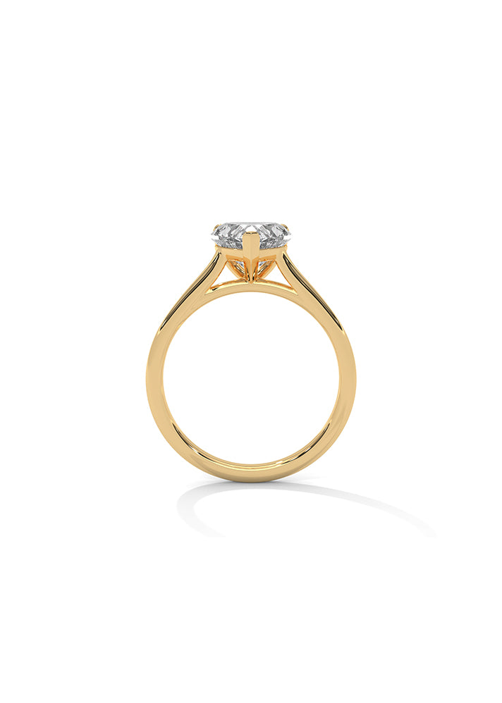 Heart Cut Solitaire Ring-Cat01106