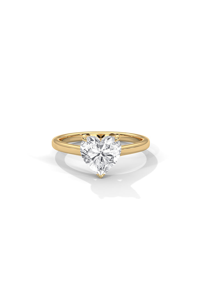 Heart Cut Solitaire Ring-Cat01106