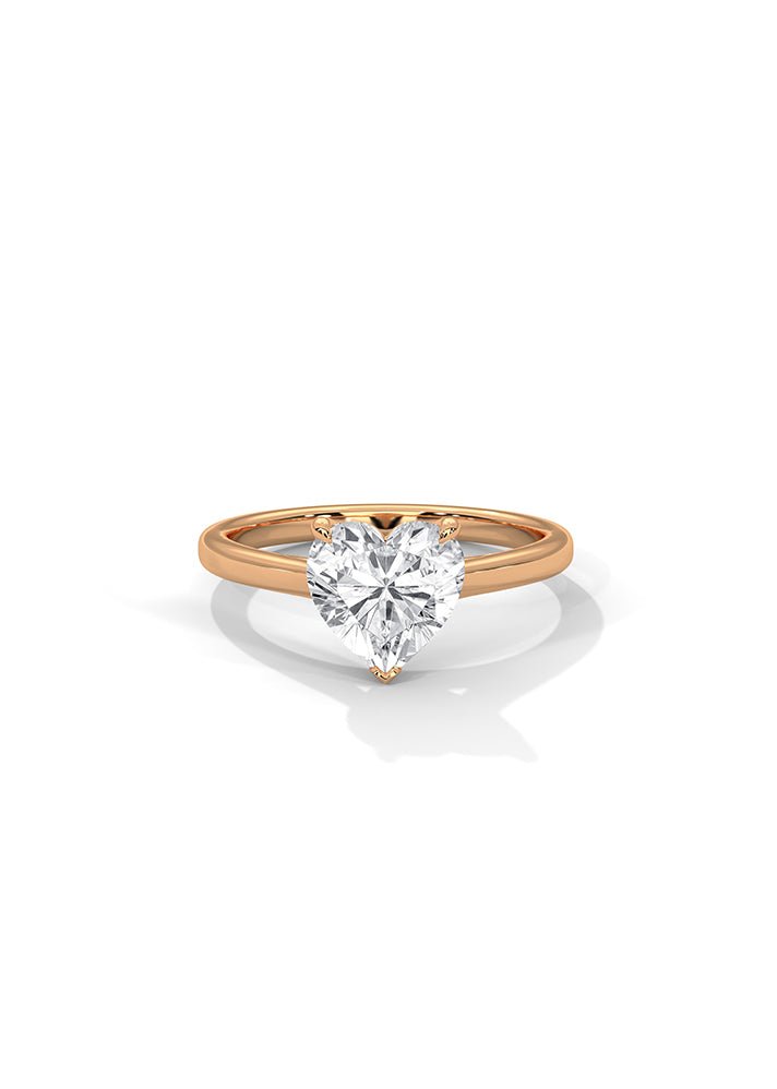 Heart Cut Solitaire Ring-Cat01106