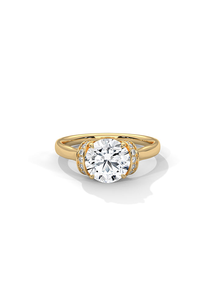 Product image of Yellow Gold, White Gold, Rose Gold 18K gold ring  with Ethically Lab Grown Diamonds Solitaire Ring With 22 Diamonds-Cat0110, curated by Only Ethikal