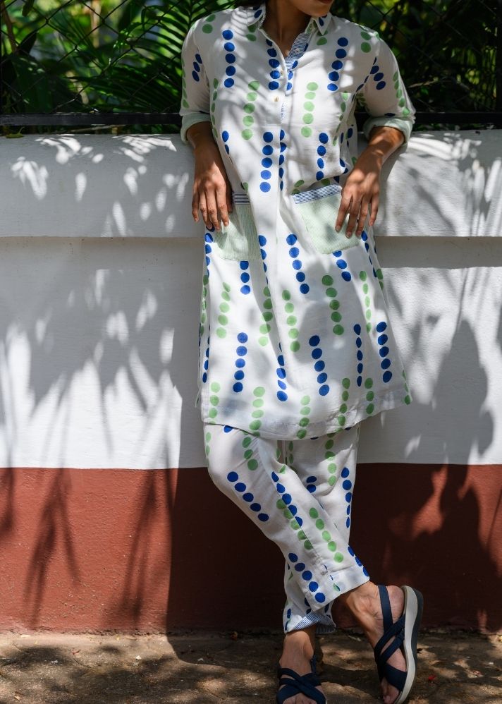 A Model Wearing Multicolor Pure Cotton Mira Maria Pant, curated by Only Ethikal