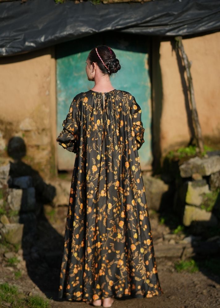 Black & Ochre Yellow Laxmi Dress