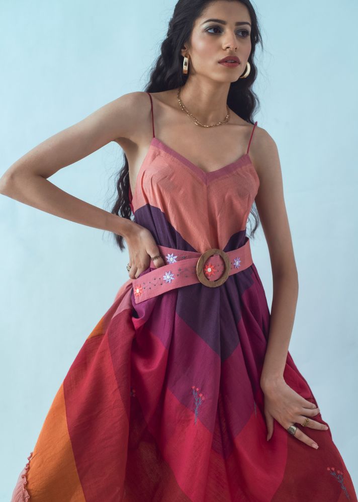 Colors Of Life Dress In Silk