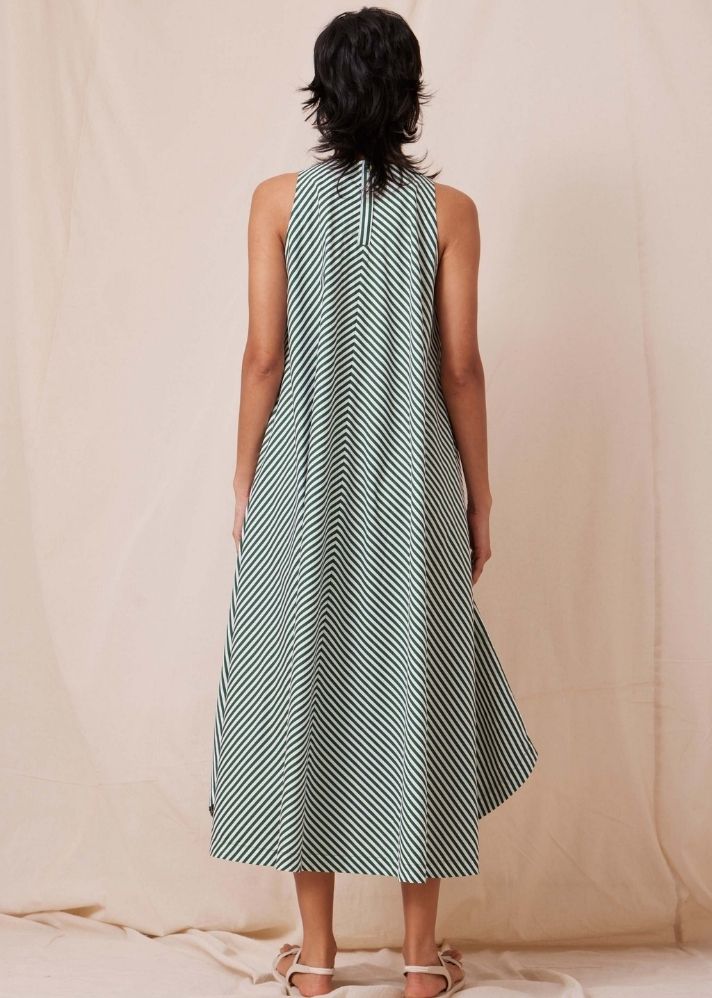 Audric Dress - Green Stripe