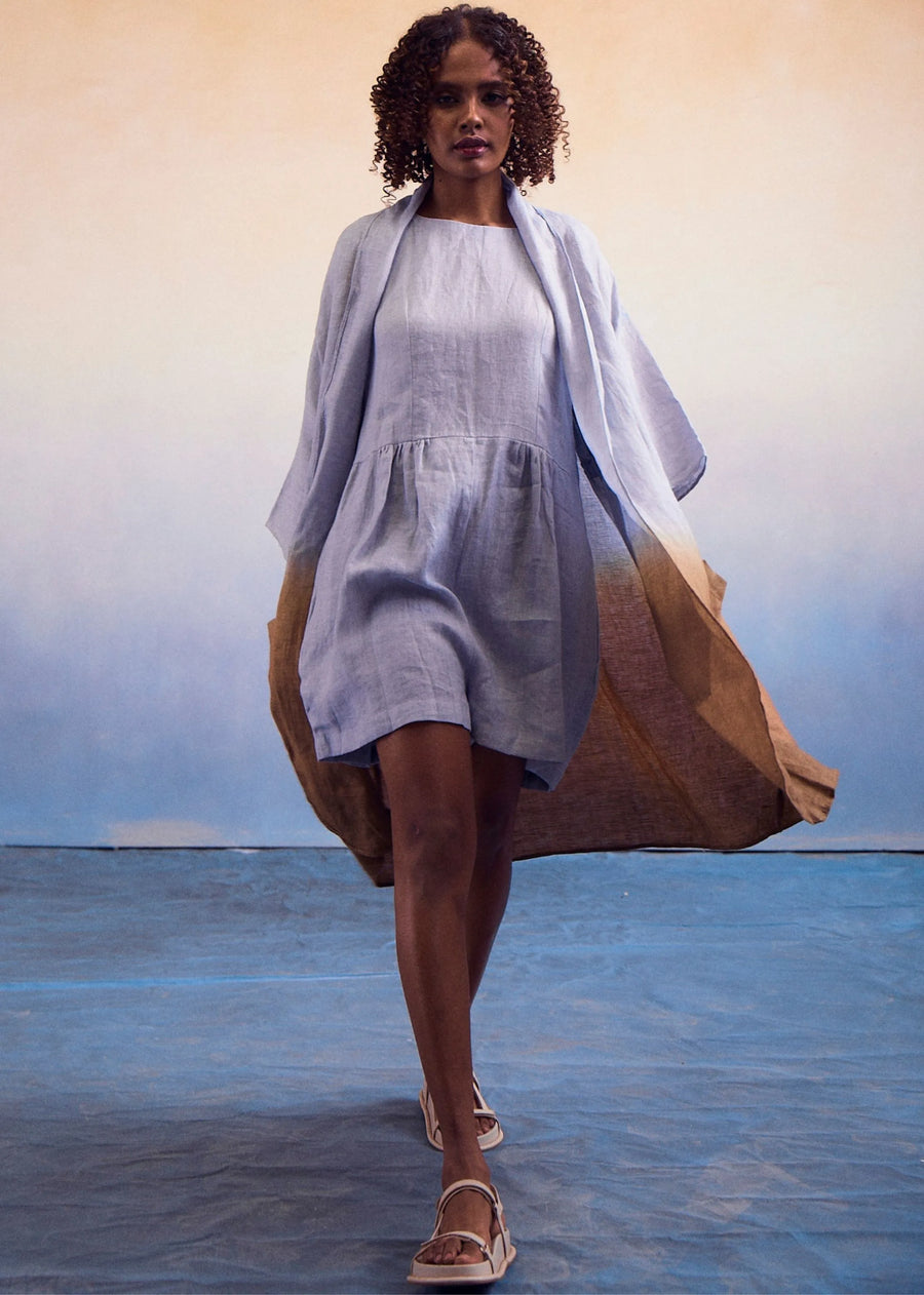 Joy Suit Ombre Jumpsuit- Smoke Blue+Pondi Khaki