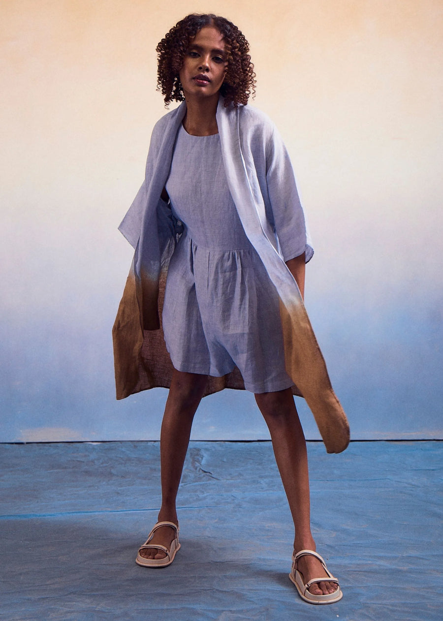 Joy Suit Ombre Jumpsuit- Smoke Blue+Pondi Khaki