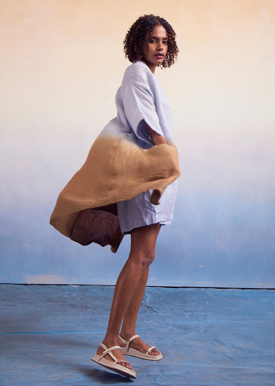 Joy Suit Ombre Jumpsuit- Smoke Blue+Pondi Khaki