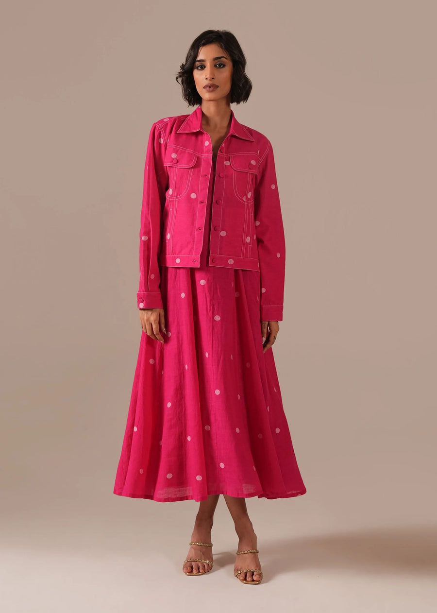 A Model Wearing Multicolor Pure Cotton Peony Haze Co-Ord Set, curated by Only Ethikal