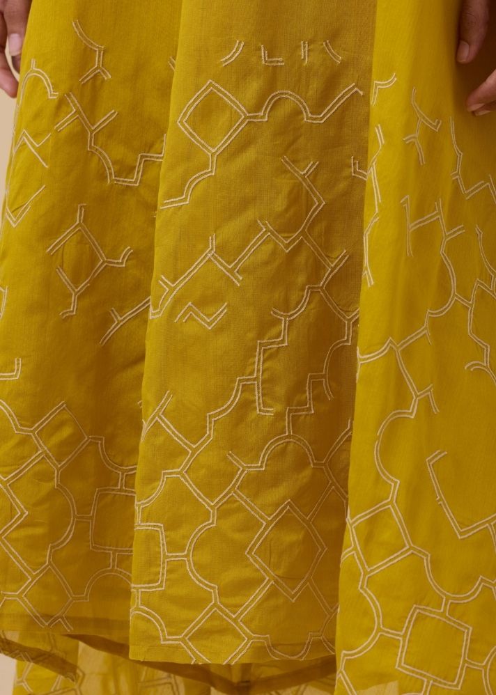 Inaya Yellow Handwoven Resort Dress