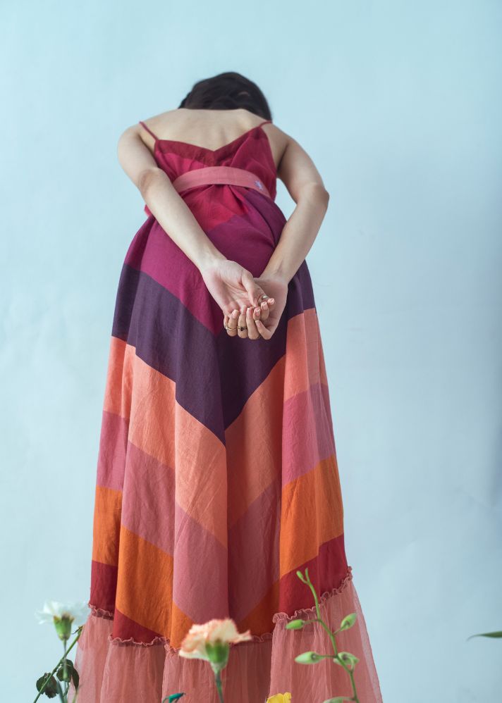 Colors Of Life Dress In Silk