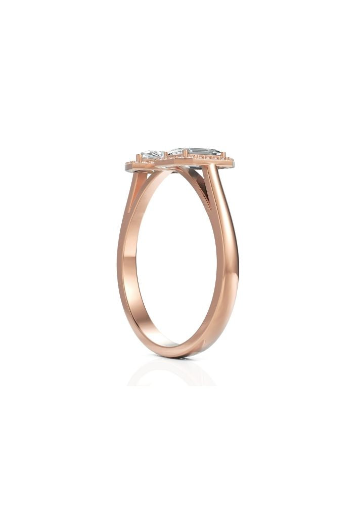 Product image of Yellow Gold, White Gold, Rose Gold 18K gold set with Etically Lab Grown Diamonds Pear And Emerald Cut Ring, curated by Only Ethikal