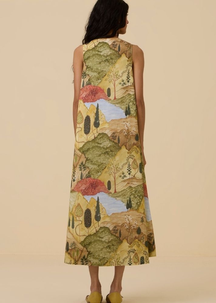 Riaz Ochre Print Maxi Dress